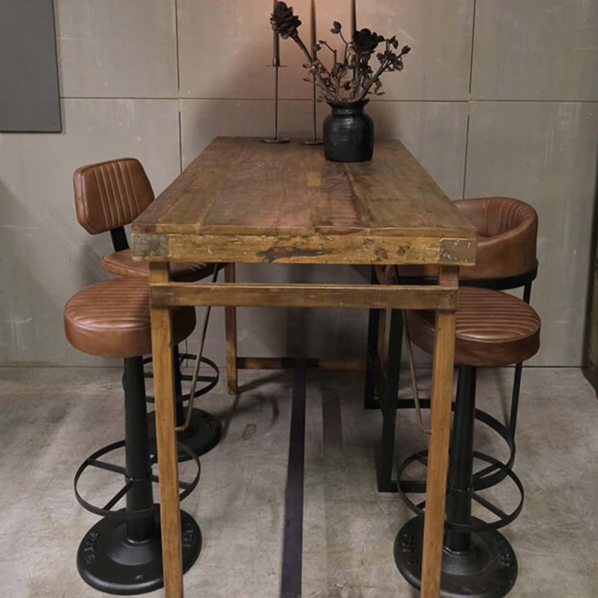 Odense ψηλό σκαμπό μπαρ από δέρμα και μέταλλο 53x51x92 εκ Odense ψηλό σκαμπό μπαρ από δέρμα και μέταλλο 53x51x92 εκ