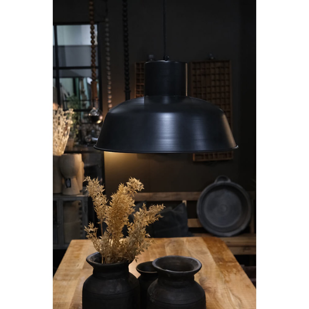 Nightfall φωτιστικό οροφής από σκούρο σίδερο 44x26 εκ