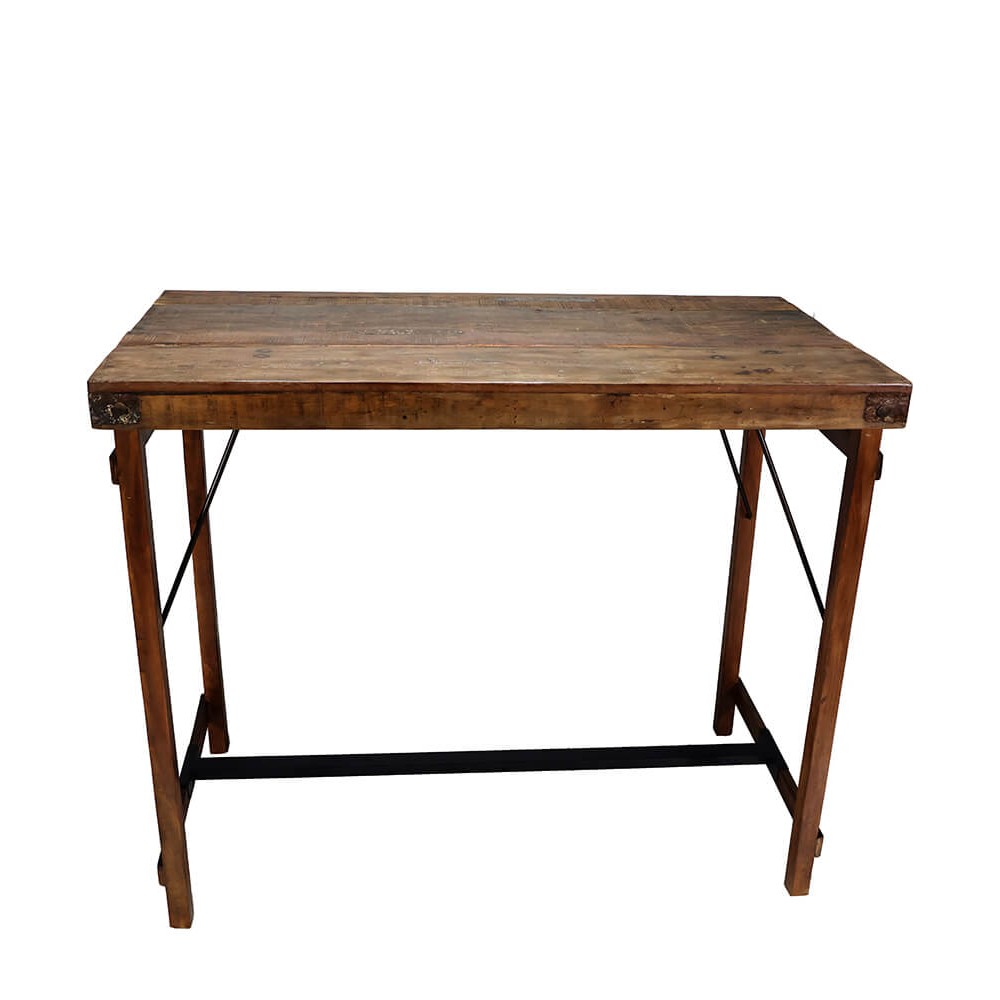 Calcutta rustic ξύλινο τραπέζι bar 70x130x107 εκ